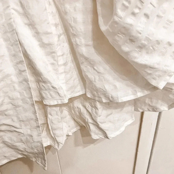 Cult Gaia Simona white linen off shoulder midi Dress size Large - Picture 9 of 16